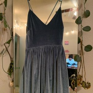 Blue velvet dress